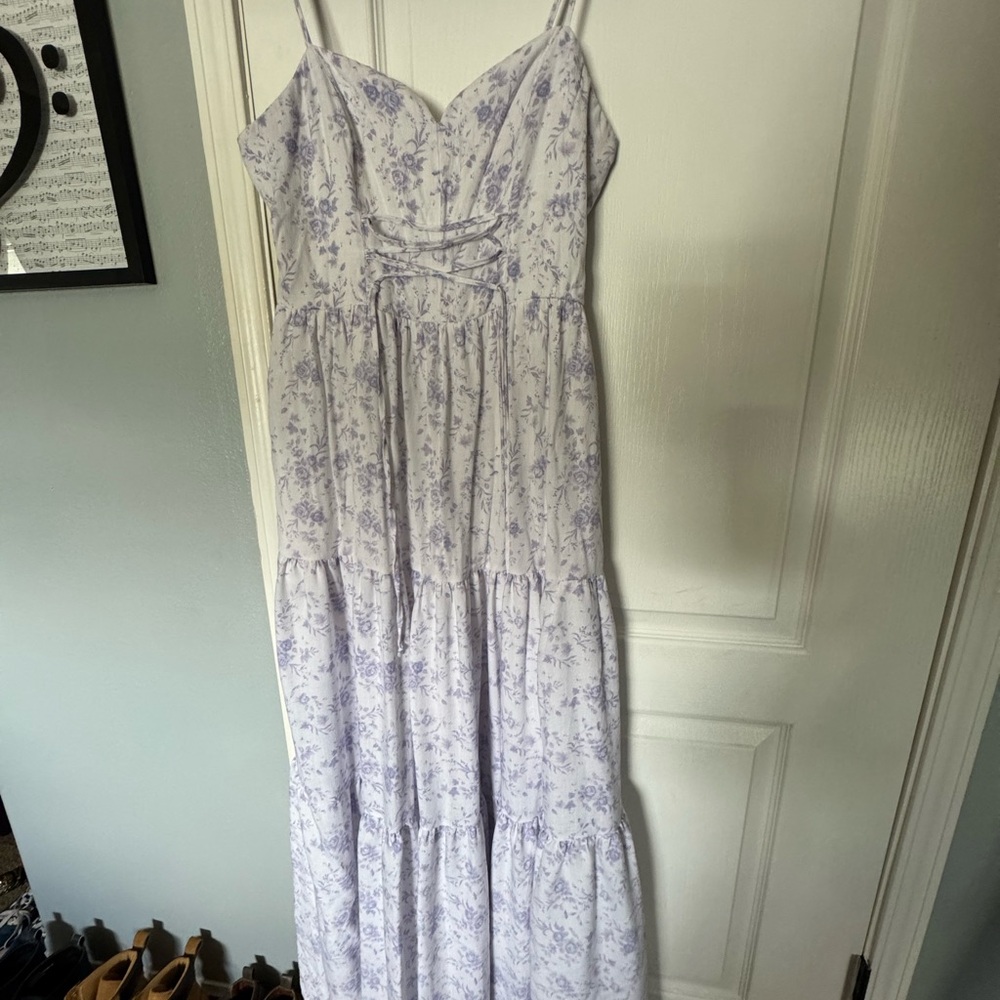 Francesca's Collections Lavender Floral Maxi Dress